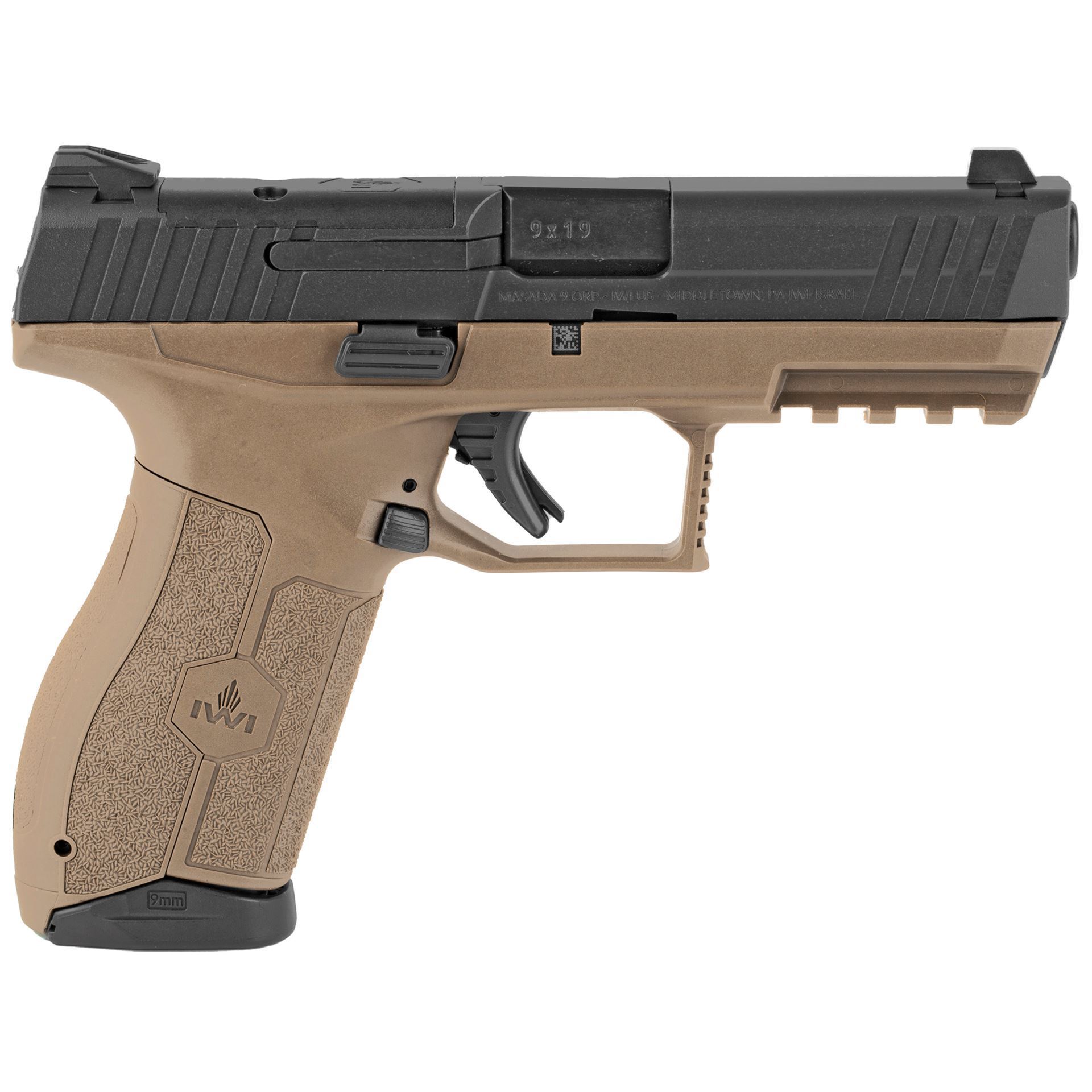 IWI MASADA Optics Ready Pistol Flat Dark Earth 9mm 4.1" Barrel (2) 17RD Mag 3 Dot Sight - Image 2