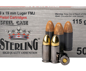 STERLING 9MM 115GR FMJ STEEL 50/1000