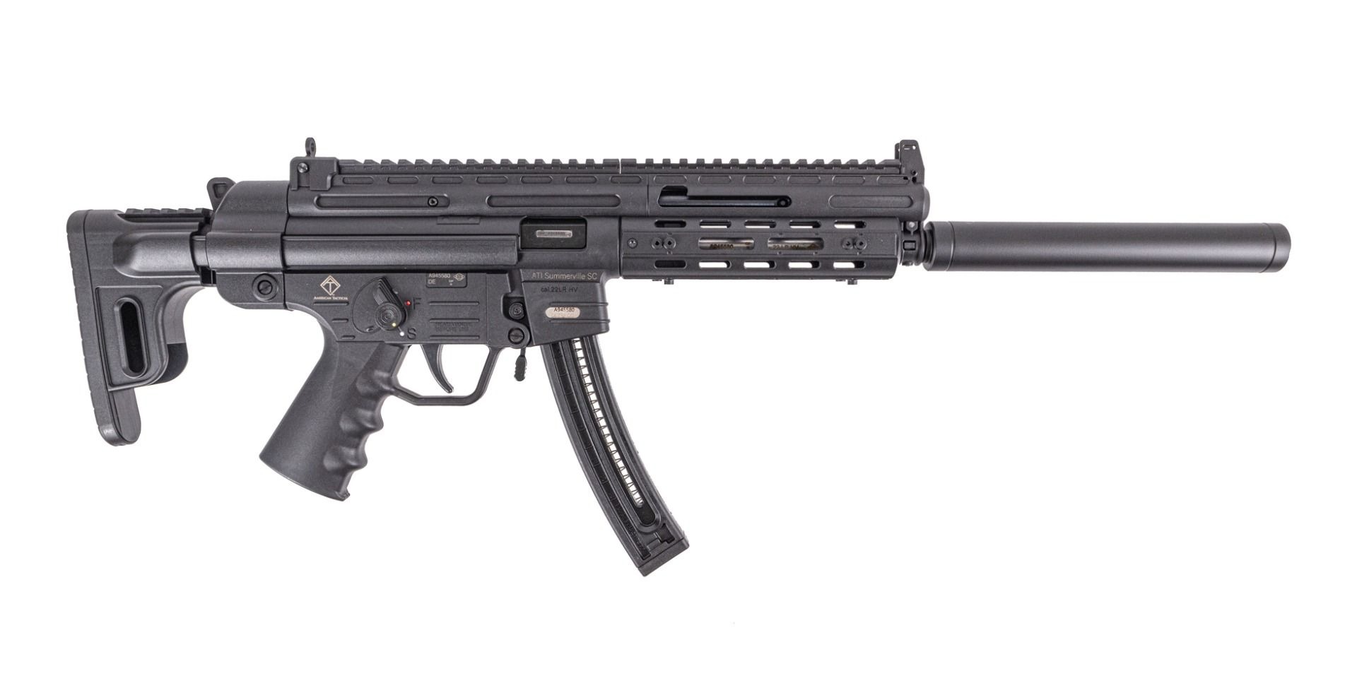 ATI GSG-16 Carbine - Black | .22LR | 16.25" Barrel | 22rd | Faux Suppressor | M-LOK Handguard