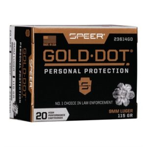 9MM LUGER 115GR GOLD DOT HOLLOW POINT 20/BOX
