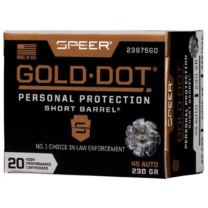 GOLD DOT PERSONAL PROTECTION SHORT BBL 45ACP 230GR JHP 20/BX