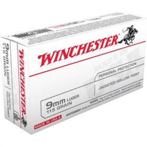 USA WHITE BOX 9MM LUGER 115GR JHP 50/BOX