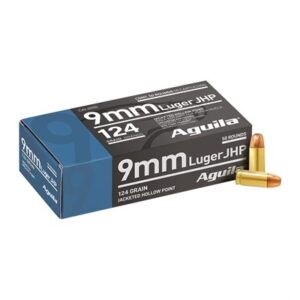 9MM LUGER 124GR JACKETED HOLLOW POINT 50/BOX