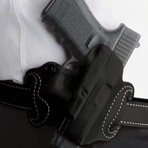 DESANTIS MINI SLIDE HOLSTER - OWB RH LEATHER S/A HELLCAT BLK