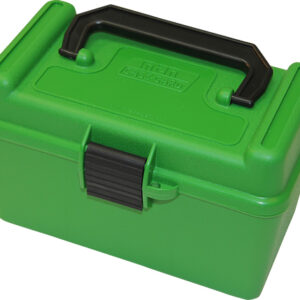 MTM DELUXE AMMO BOX 50-ROUNDS - LG RIFLE 220 SWIFT-30/06 GREEN