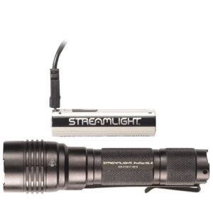 PROTAC® HL-X USB HIGH LUMEN TACTICAL LIGHT - 18650 USB BATTERY, USB CORD AND HOLSTER - CLAM - BLACK